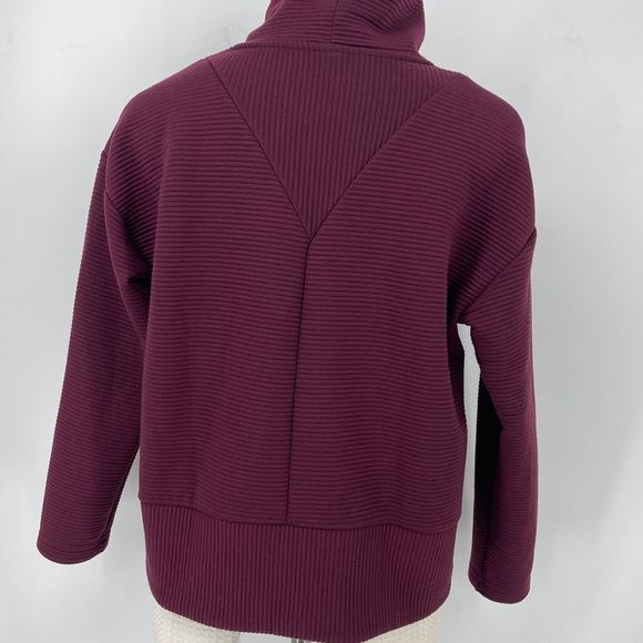 RBX Burgundy Ribbed Turtleneck Sweatshirt - Picture 6 of 12